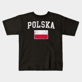 Polska Flag Poland Polish Family Heritage Kids T-Shirt